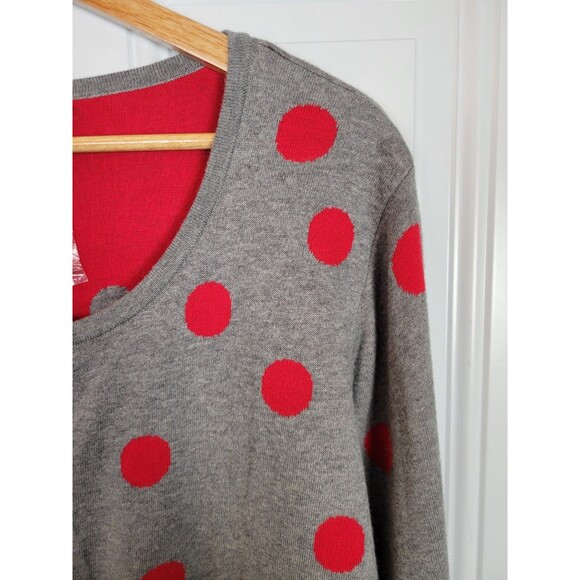 NWOT Quaker Factory Plus Size Polka Dot Cardigan Sweater Size 2X - Picture 2 of 7